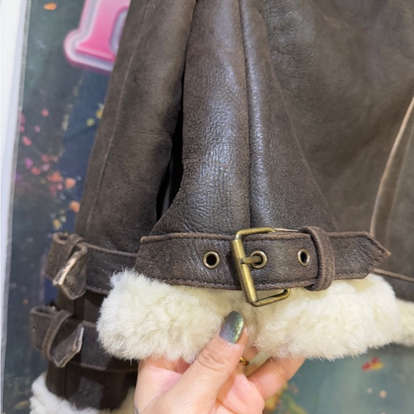 Wool leather brand new brown jacket - Picture 6 of 9